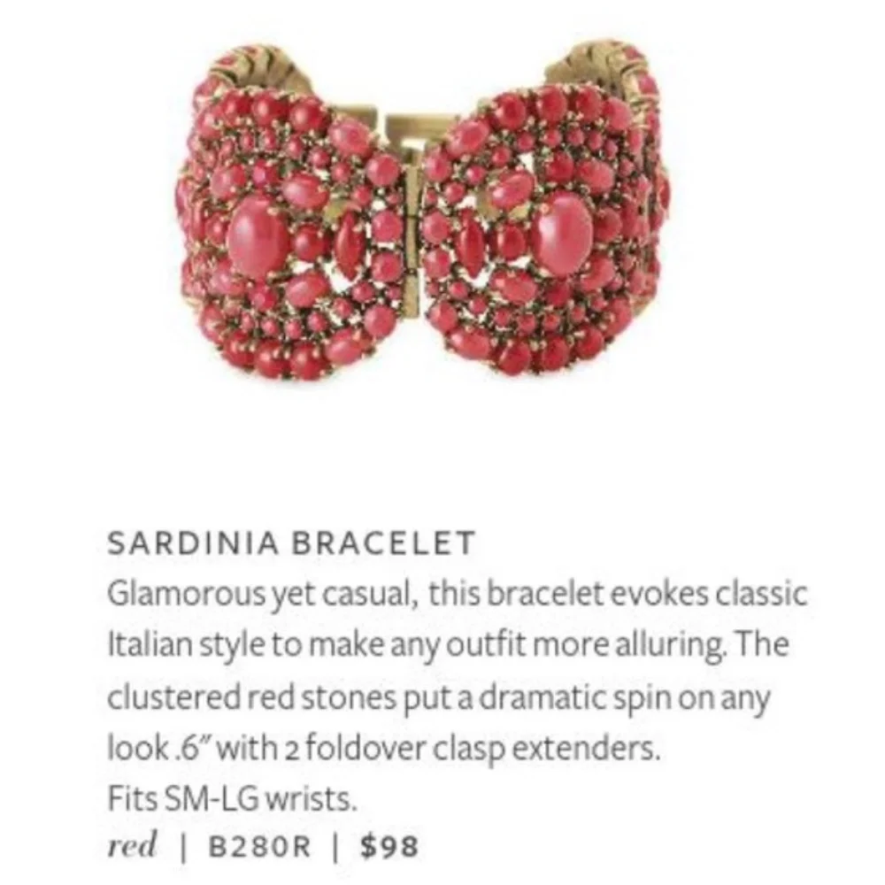 :: Stella & Dot Retired Coral Red Sardinia Bracelet - Picture 7 of 10